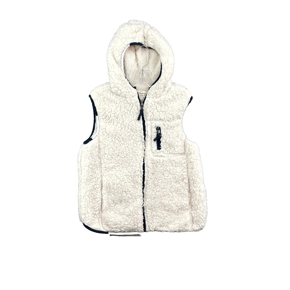 Weatherproof Vintage Faux Shearling Hooded‎ Vest Womens Small Hooded Full Zip
